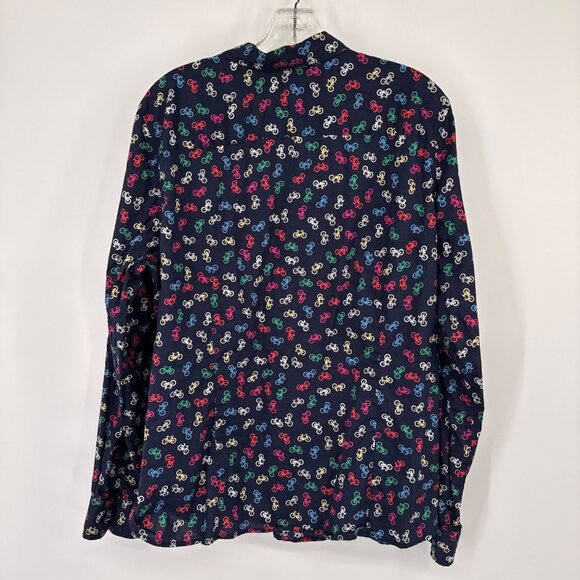 Talbots womens Button-Up Long Sleeve Shirt Bicycle Print 100% Cotton size XL - Picture 12 of 12